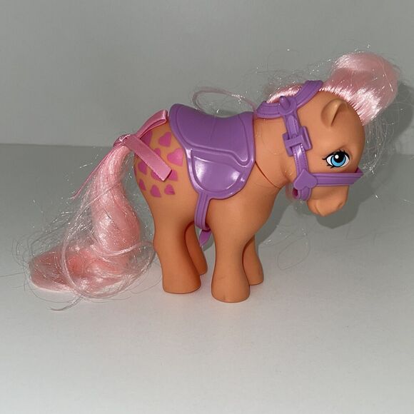 Hasbro Other - My Little Pony Hasbro 2017 Peachy Bridge Direct Pink Hearts Hair Purple Saddle